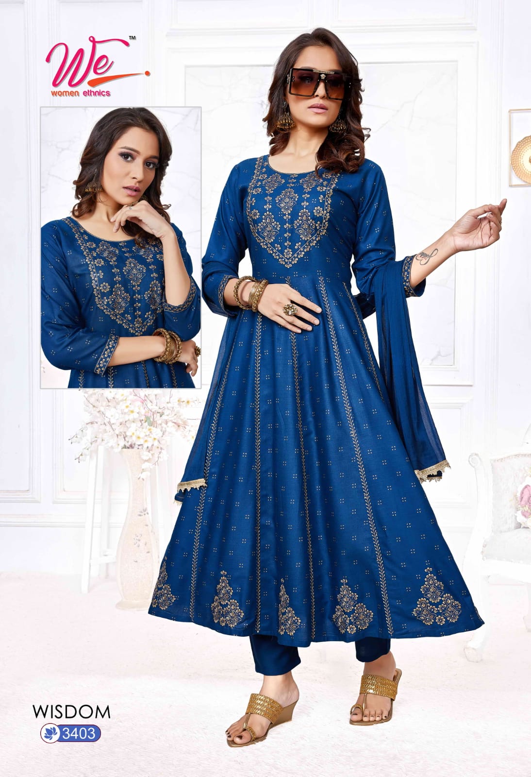 We Wisdom Slub Rayon Kurti With Bottom Dupatta Catalog
